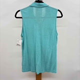 Talbots Women's Size SP Aqua Solid Sleeveless Shirt