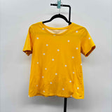 Ann Taylor Women's Size S Yellow Floral Short Sleeve Shirt