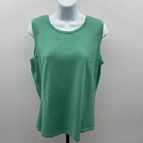 Carlisle Women's Size L Green Solid Sleeveless Shirt