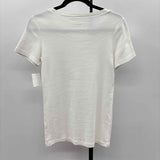 J Crew Women's Size S White Solid Short Sleeve Shirt