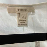 J Crew Women's Size M White ruffle Sleeveless Shirt