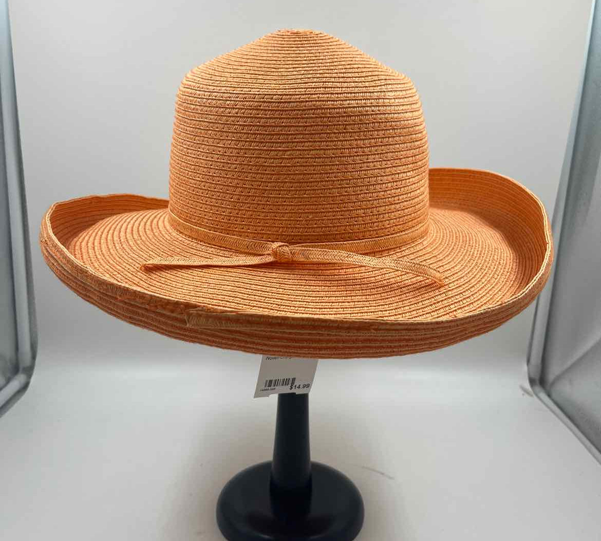 Sun N Sand Women's Orange Solid Sun Hat