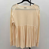 Blank Page Women's S Cream Solid Long Sleeve Shirt