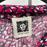 Anne Klein Women's Size L Fuschia Spotted Long Sleeve Shirt