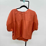 Prologue Women's Size S Rust Solid Short Sleeve Shirt