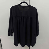 Like Love Women's Size 3X Black Solid Long Sleeve Shirt
