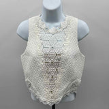 Rebecca Taylor Women's Size 6 White Textured Sleeveless Shirt
