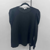 Nine West Women's Size L Black Solid Long Sleeve Shirt
