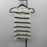 Halogen Women's Size S White Stripe Sleeveless Shirt