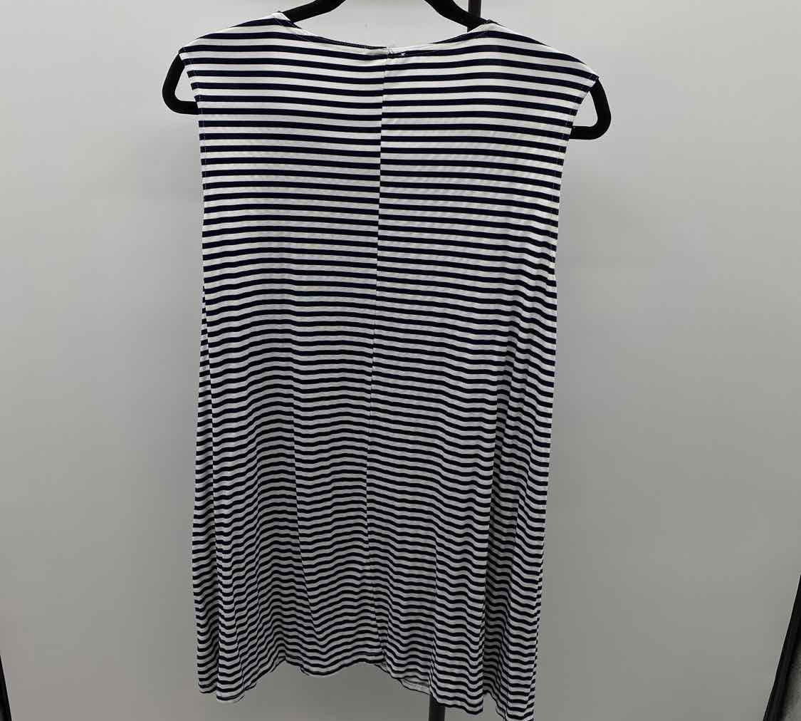 susan betro Women's Size 2X Navy Stripe Sleeveless Shirt