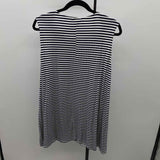 susan betro Women's Size 2X Navy Stripe Sleeveless Shirt