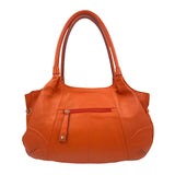 ISAAC MIZRAHI Orange Leather Handled Shoulder Bag Purse