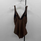 DKNY Women's Size S Brown Solid Swimsuit - 1 Piece