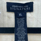 Jones New York Women's Size XL Ivory Cable Knit Cardigan