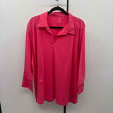 Lands End Women's Size 3X Pink Solid Long Sleeve Shirt