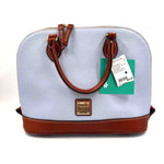 NWT DOONEY & BOURKE Blue Pebbled Leather ZIP ZIP Domed Satchel Purse w/Crossbody Strap