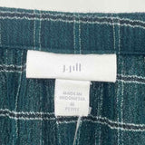 JJill Women's Size MP Green Checkered Long Sleeve Shirt
