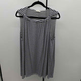 susan betro Women's Size 2X Navy Stripe Sleeveless Shirt