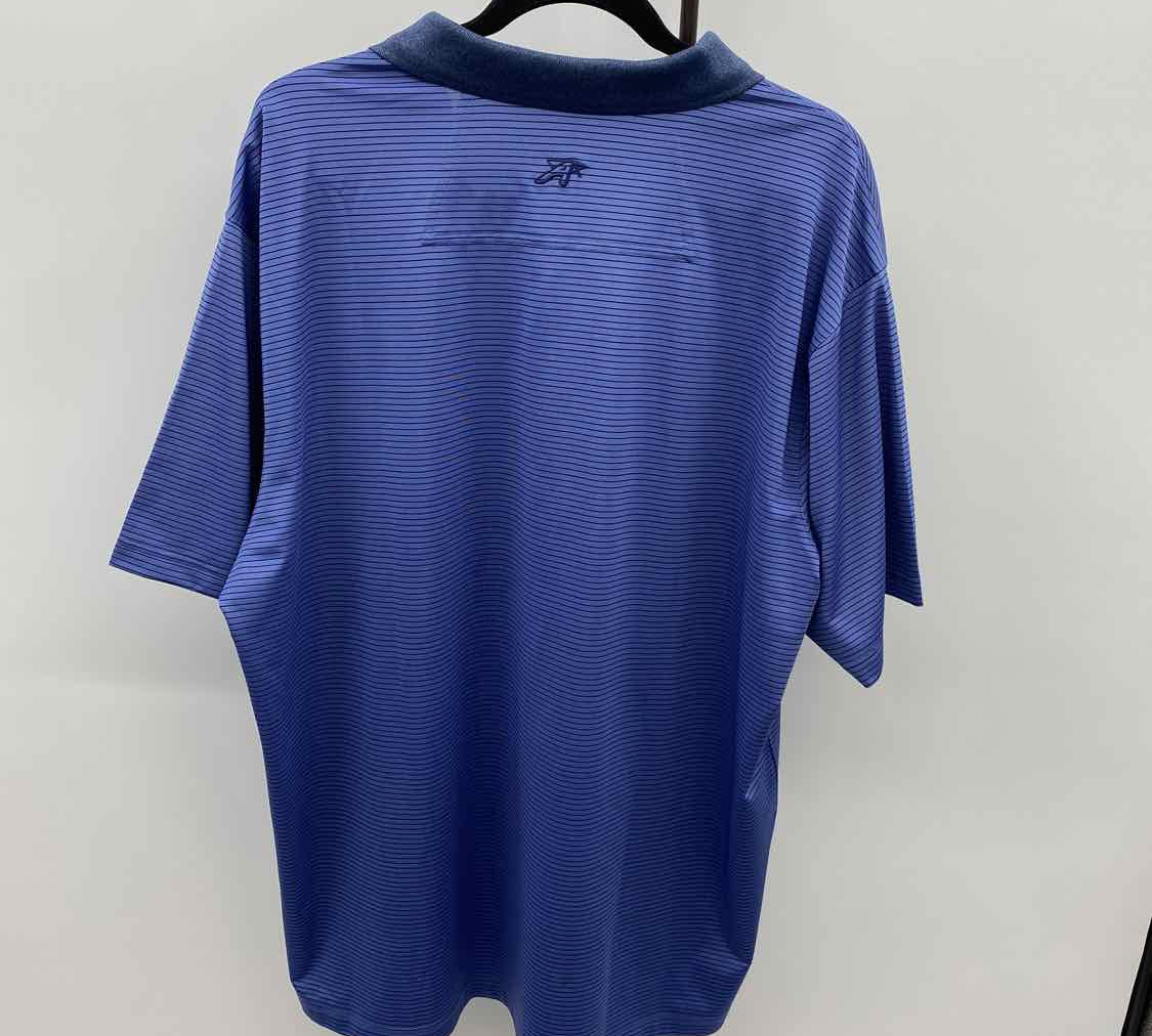 Ahead Men's Size XL Blue Striped Short Sleeve Shirt