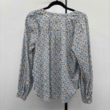 Loft Women's Size M Blue medallion Long Sleeve Shirt
