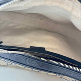 GUCCI Navy Blue & Cream ATTACHE Shoulder Bag Purse w/Additional Strap