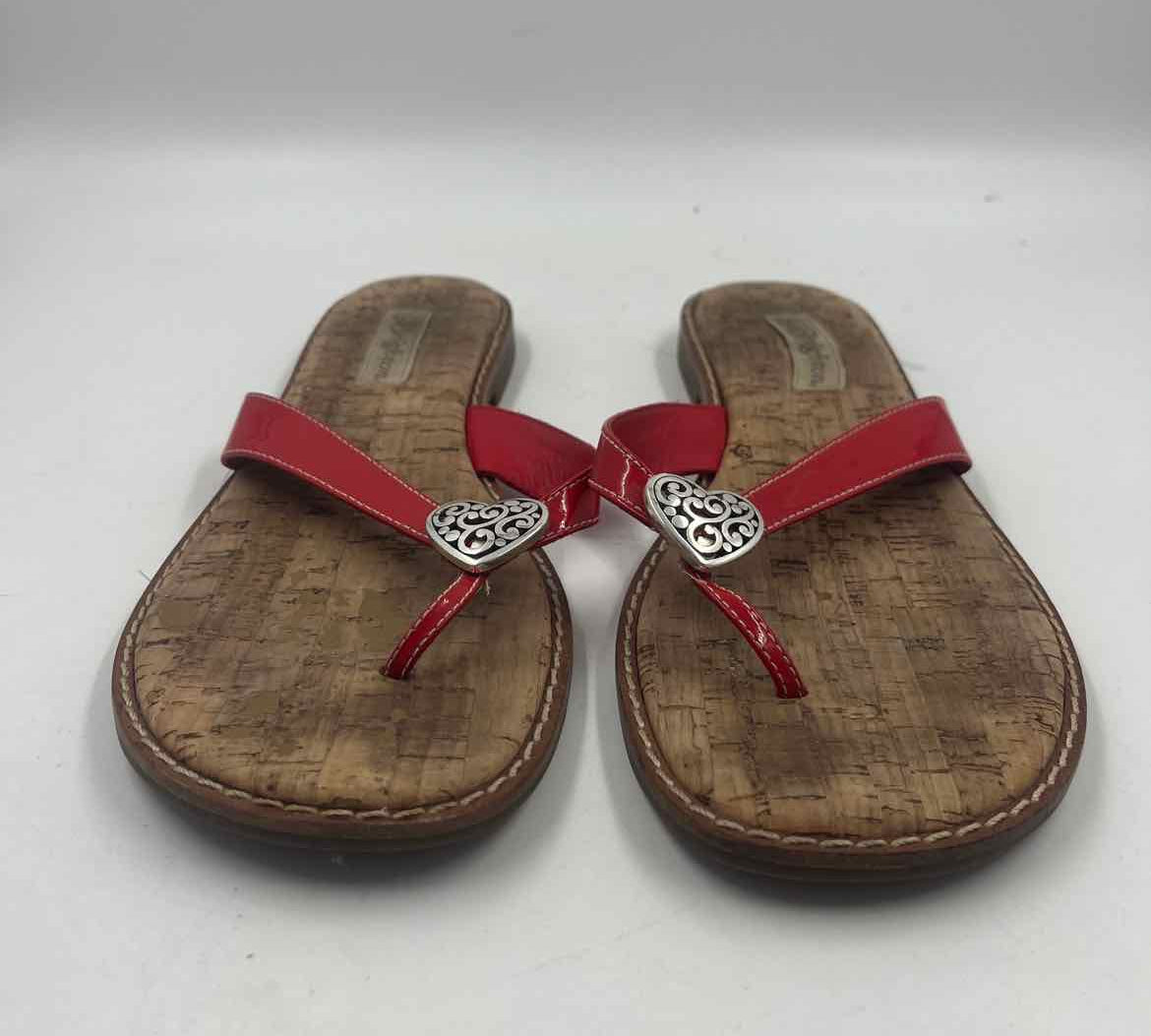 Brighton Women's Shoe Size 10 Red Solid Flip Flops