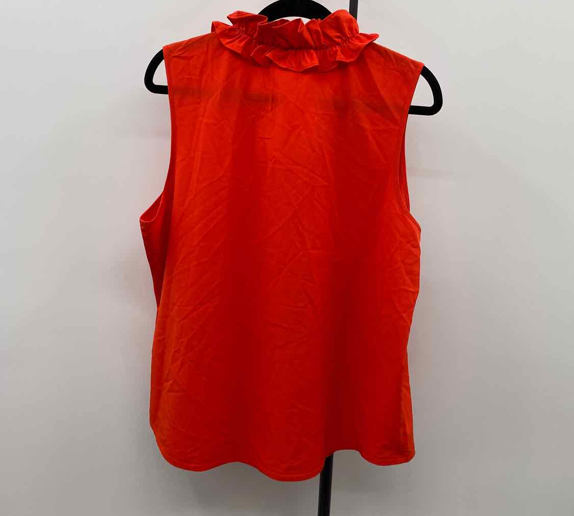 Chico's Women's Size XL Orange Solid Sleeveless Shirt