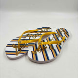Sam Edelman Women's Shoe Size L Yellow Stripe Flip Flops