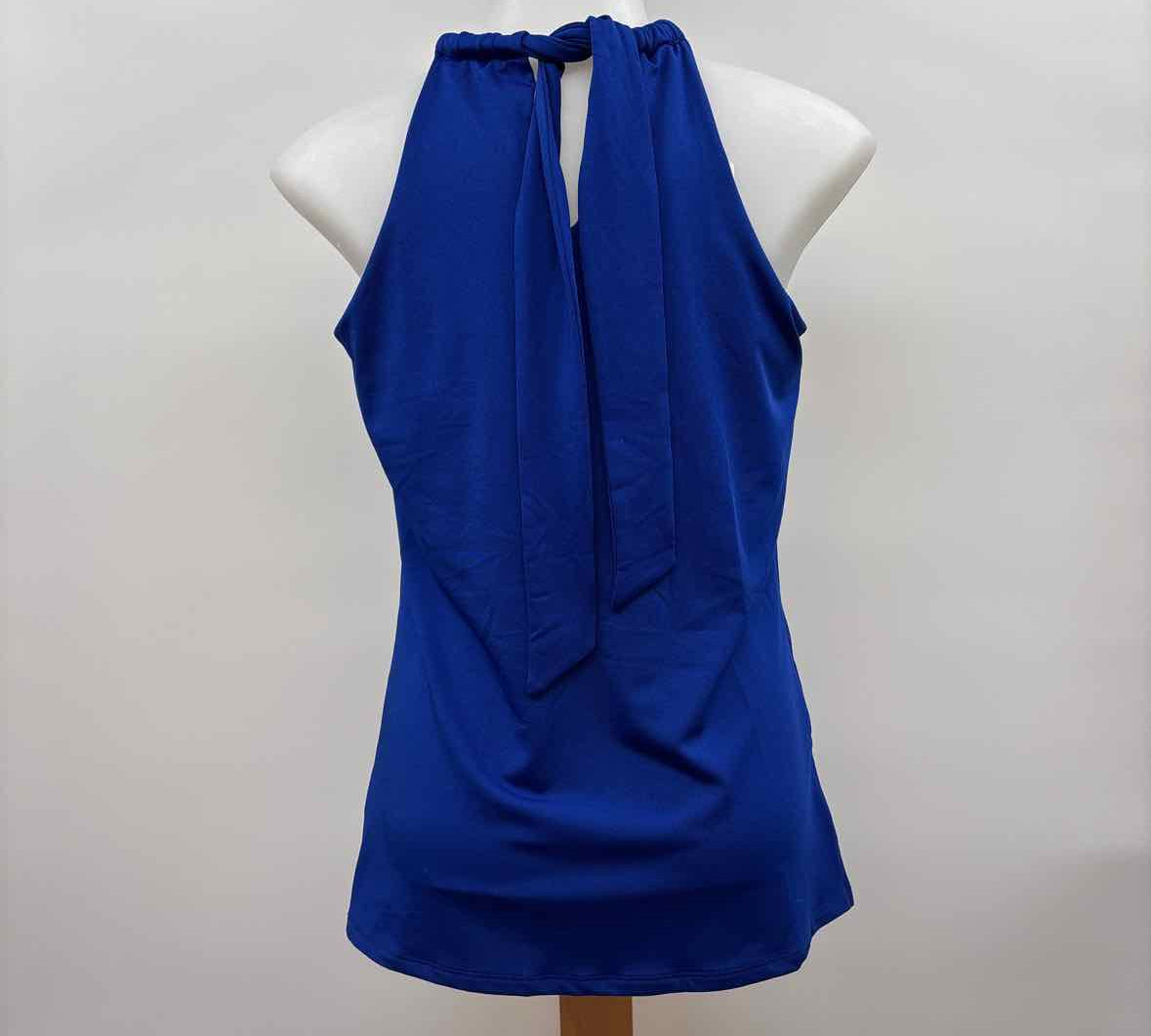 Trina Turk Women's Size S Royal Blue Solid Sleeveless Shirt