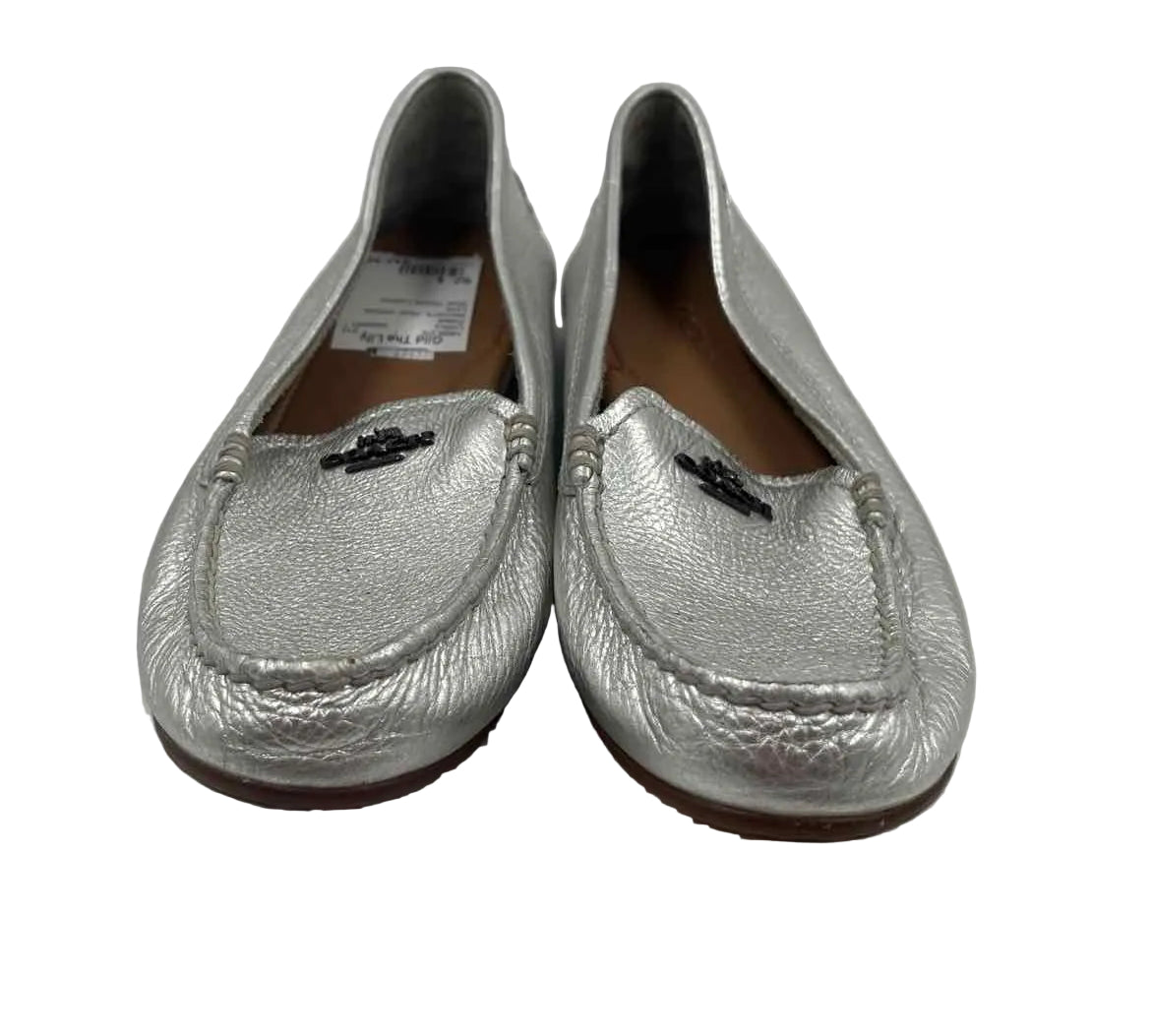 Coach Women's Shoe Size 8 Silver pebble Loafers