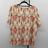 Chico's Women's Size XL Ivory Aztec Short Sleeve Shirt