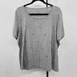 Talbots Women's Size 1X Gray Spotted Short Sleeve Shirt