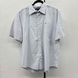 Tommy Hilfiger Men's Size XXL Blue Striped Short Sleeve Shirt