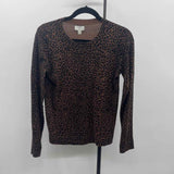 J Crew Women's Size XS Brown Animal Print Sweater