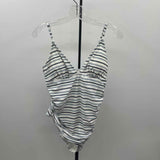 Unbranded Women's Size L Blue Stripe Swimsuit - 1 Piece