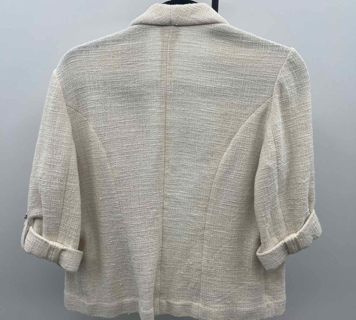Chico's Women's Size M Ivory Textured Jacket