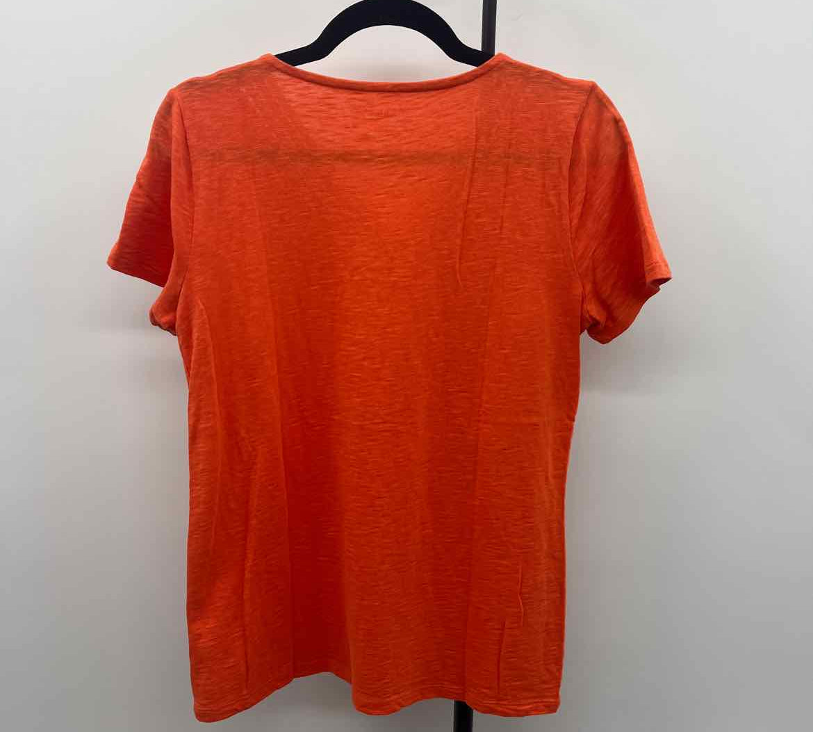 Talbots Women's Size S Orange Crochet Short Sleeve Shirt