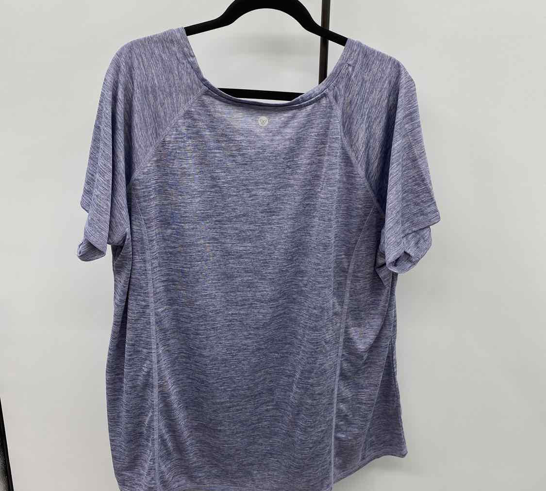 LIVI active Women's Size 3X Purple Heathered Short Sleeve Shirt