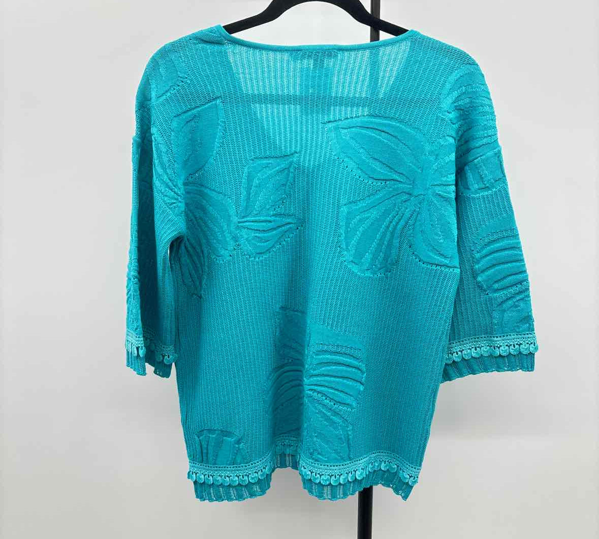 Chico's Women's Size S Turquoise Textured Sweater