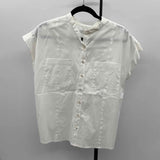 Chico's Women's Size M White Solid Short Sleeve Shirt