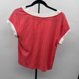 Pilcro Junior's Size L coral Ribbed Short Sleeve Shirt