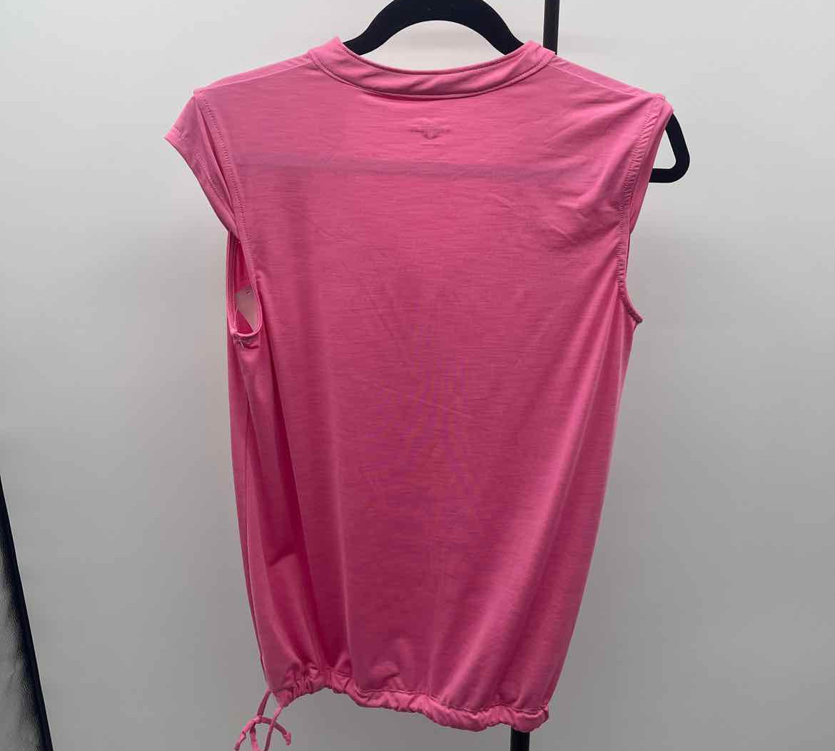 Eleven Women's Size L Pink Solid Short Sleeve Shirt