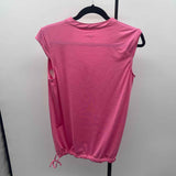 Eleven Women's Size L Pink Solid Short Sleeve Shirt