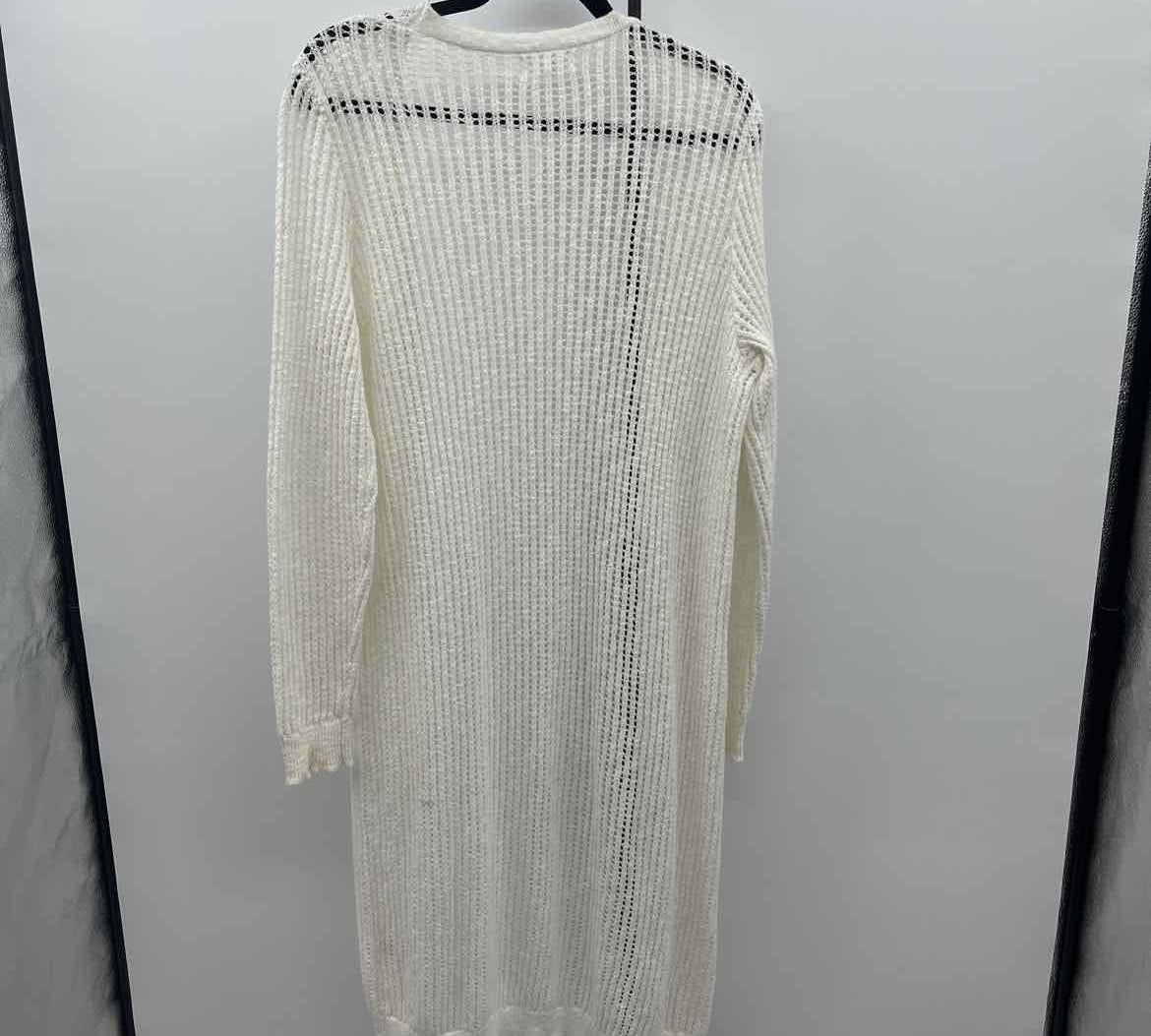 Sage Women's Size M White Open Weave Cardigan