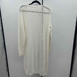Sage Women's Size M White Open Weave Cardigan