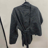 Frnch Women's Size S Navy Checkered Coat