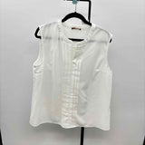 Gaharu Women's Size XXL White Solid Sleeveless Shirt