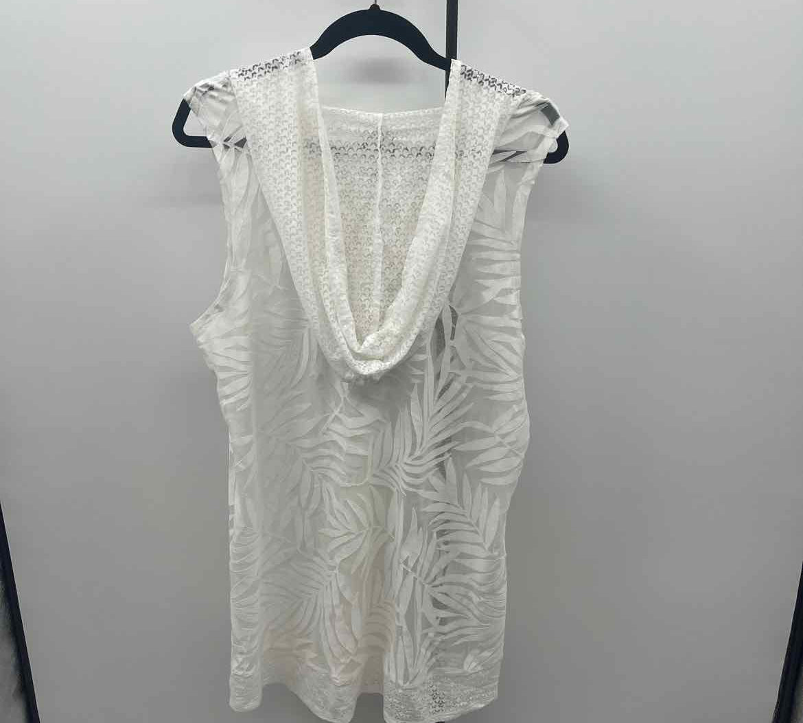 Dotti Women's Size XL White Leaf Coverup