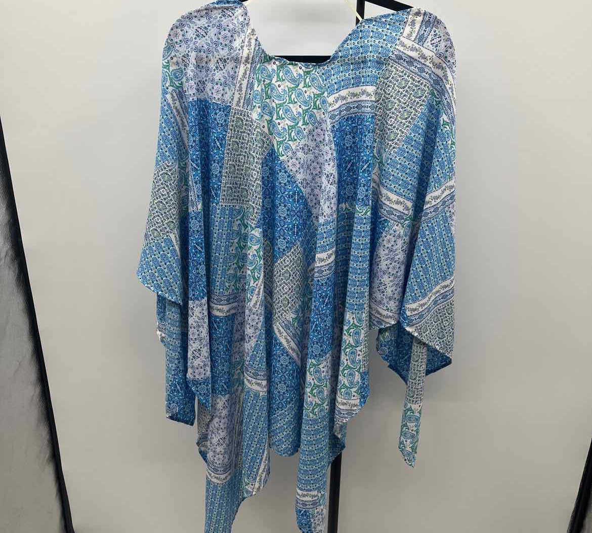 Earthbound Women's Size One Size Blue Patchwork Coverup