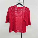 DB Women's Size S Red Textured Cardigan